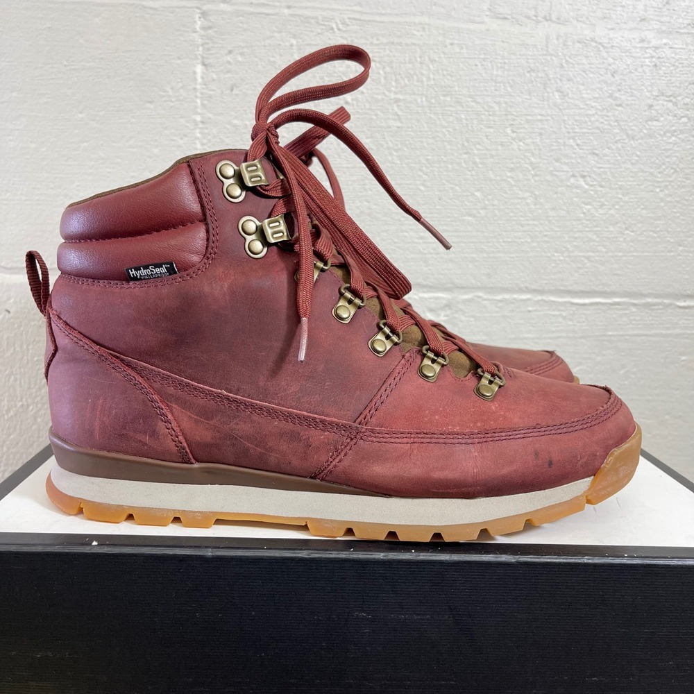 The North Face Back To Berkeley Redux Waterproof Red Leather Men's Size 8 US
